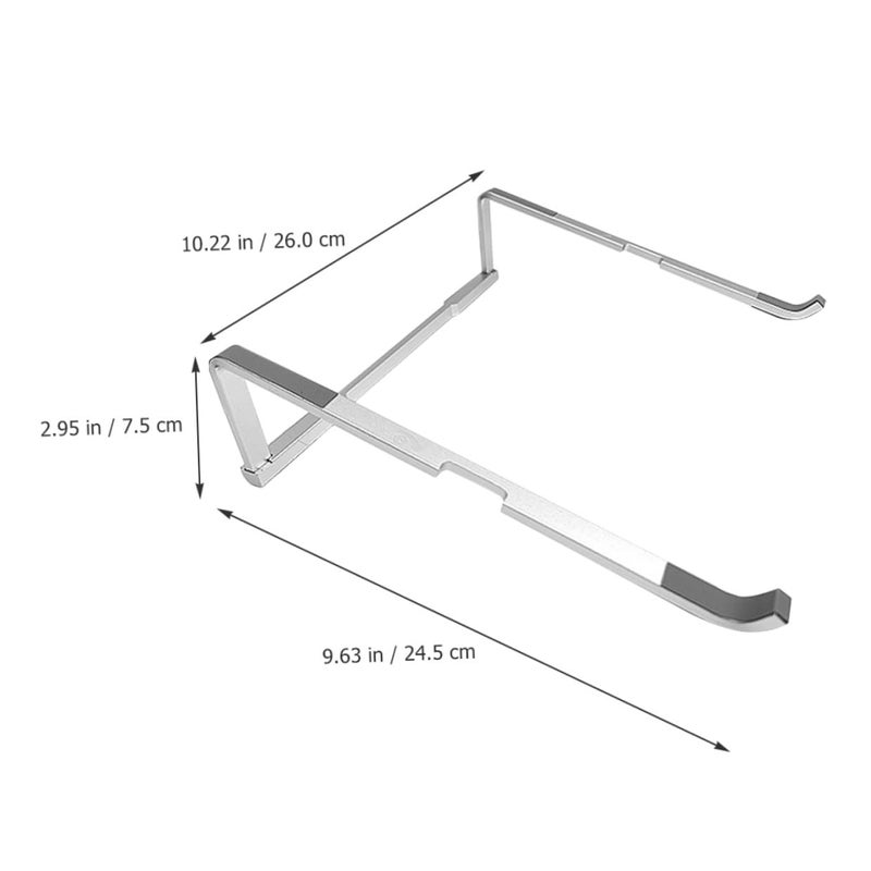 Foldable Silver Metal Laptop Stand Portable Riser Holder for Desktop Office Home Use - Image 3
