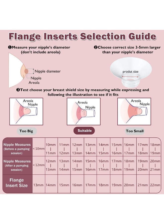 IVARONAL Flange Insert 13mm 6pcs Compatible with Momcozy M5/M9/M6/S12 Pro/V1 Pro/V2 Pro, for Spectra/Medela/MomMed/eufy/Lansinoh/Elvie Breast Pump - Image 4