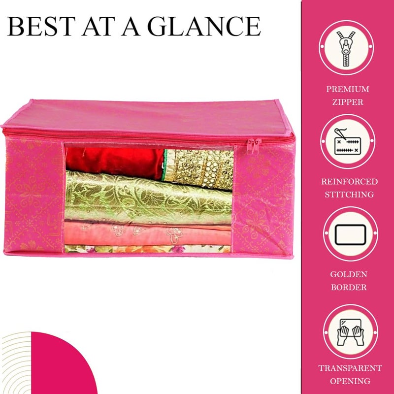 SHAPING FABRIC Non-Woven Garment Cover with Transparent Window & Double Metal Zipper - Pack of 7 for Sarees, Suits, Jackets, and Shirts - Image 4