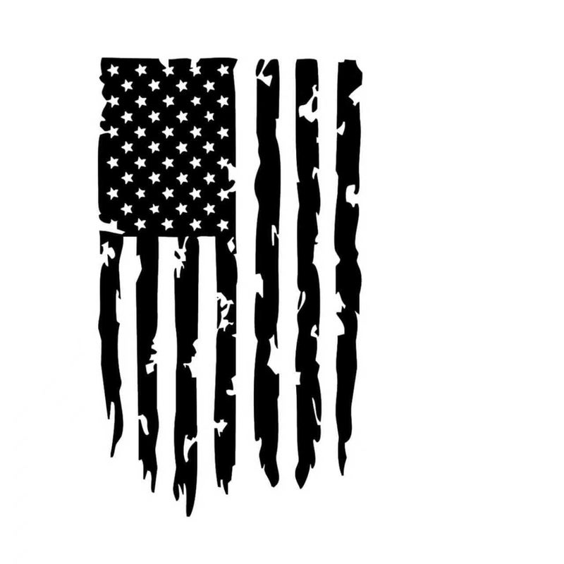 Zosgrew American Flag Decal 204 x 118 Personalized Distressed Flag Stickers for Trucks Tailgate Cars Windows Compatible with Most Jeep Wrangler Trucks Stickers and Decals Black 0 - Image 3
