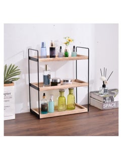 XiuWoo 3 Tier Wooden Metal Bathroom Counter Organizer,  Bathroom Organizer Countertop Storage Shelf, Bathroom Trays, Cosmetic Holder, Kitchen Spice Storage, Vanity Organizer Shelf, Home Storage Rack  - Image 3