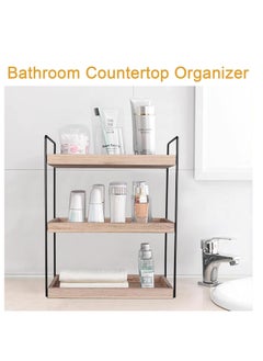 XiuWoo 3 Tier Wooden Metal Bathroom Counter Organizer,  Bathroom Organizer Countertop Storage Shelf, Bathroom Trays, Cosmetic Holder, Kitchen Spice Storage, Vanity Organizer Shelf, Home Storage Rack  - Image 5
