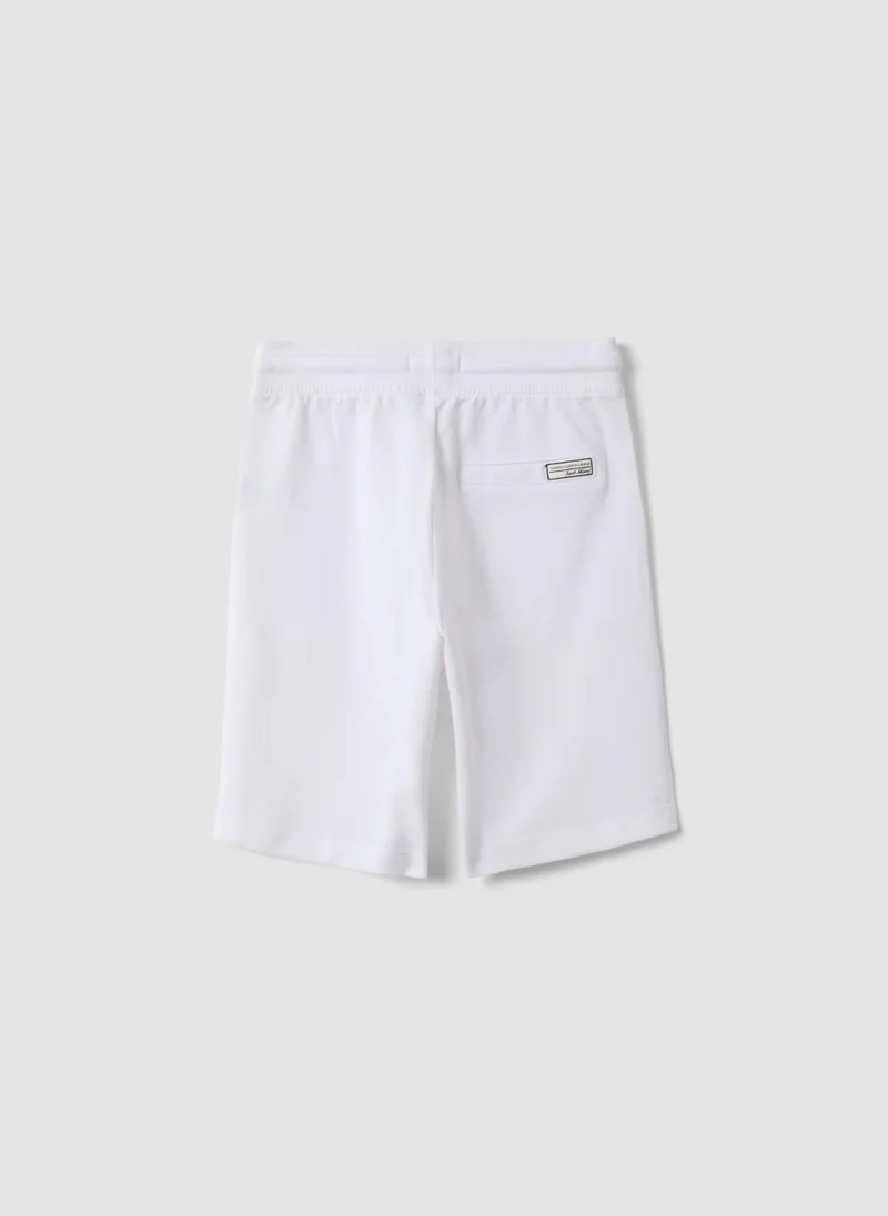 او في اس OVS White Pure Cotton Regular Fit Kids Shorts