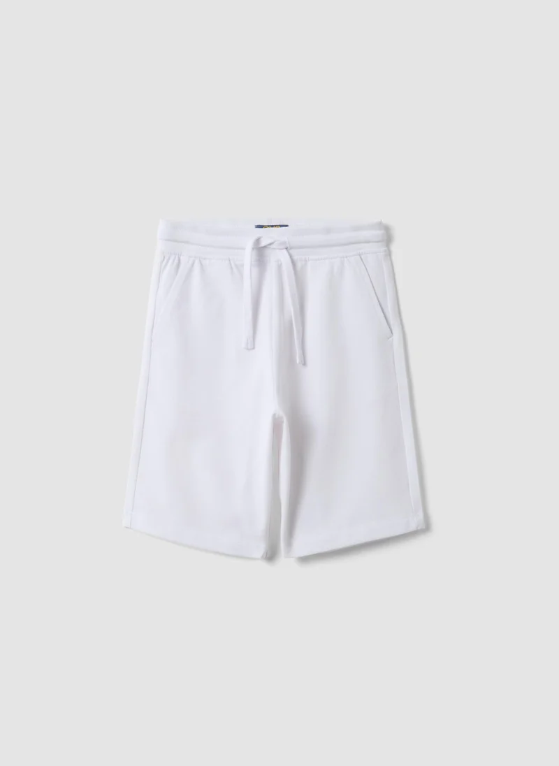 او في اس OVS White Pure Cotton Regular Fit Kids Shorts