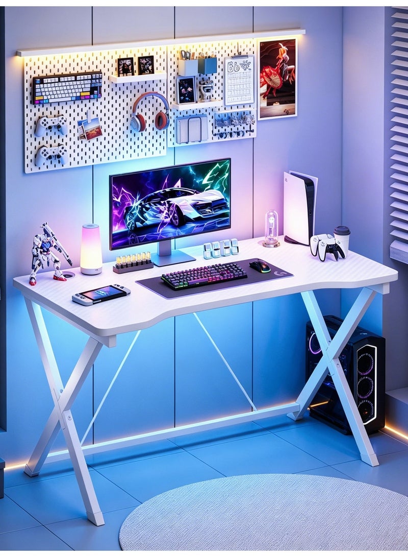 SHEIDLIN Ergonomic gaming desk, computer desk in two sizes, home office desk with cable management function, carbon fiber e-sports workstation suitable for small spaces - Image 1