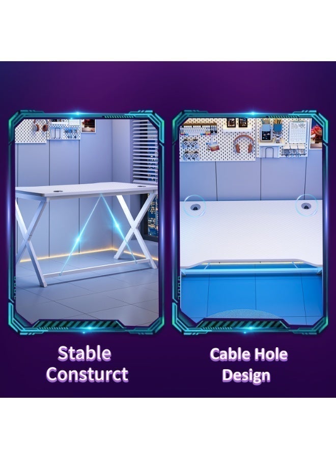 SHEIDLIN Ergonomic gaming desk, computer desk in two sizes, home office desk with cable management function, carbon fiber e-sports workstation suitable for small spaces - Image 5