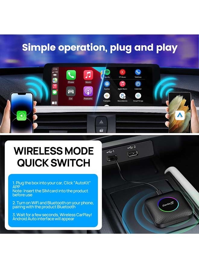 Carlinkit - 8G+128GB CarlinKit CarPlay Ai TV Box LED Plus Android13 QCM 6225 8-Core Wireless CarPlay Android Auto For Wired CarPlay 4 Network Support Android 13.0 System Netflix YouTube Google Play  Download Apps - Image 1