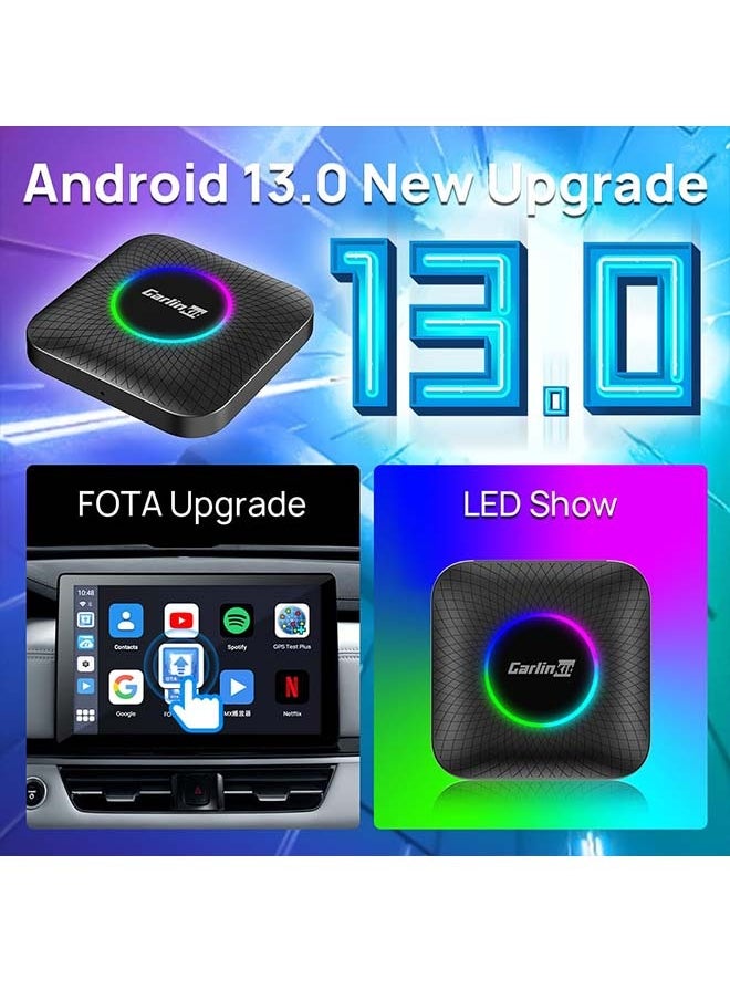 Carlinkit - 8G+128GB CarlinKit CarPlay Ai TV Box LED Plus Android13 QCM 6225 8-Core Wireless CarPlay Android Auto For Wired CarPlay 4 Network Support Android 13.0 System Netflix YouTube Google Play  Download Apps - Image 1