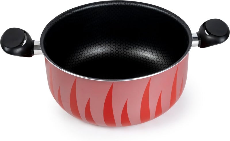SENSTAN Flame Design Non-Stick Casserole with Lid and, Stew Pot Suitable for Gas, Electric, Induction, and Ceramic Stove Dutch Oven - 28cm - Image 2