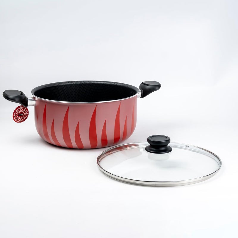 SENSTAN Flame Design Non-Stick Casserole with Lid and, Stew Pot Suitable for Gas, Electric, Induction, and Ceramic Stove Dutch Oven - 28cm - Image 3