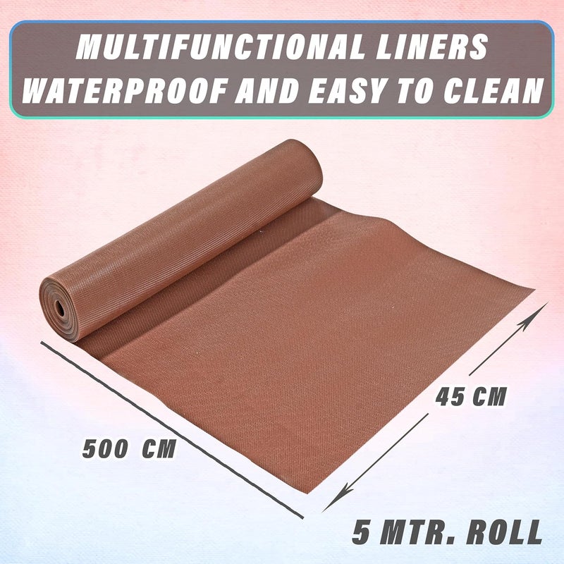 Kuber Industries Kuber Industries 5 Meter Shelf Liner | Diamond Textured Mat | EVA Kitchen Cabinet Shelf Mat | Anti Slip Mat for Kitchen-Wardrobe-Drawer | Sheet for Cupboard Shelves | Brown - Image 3