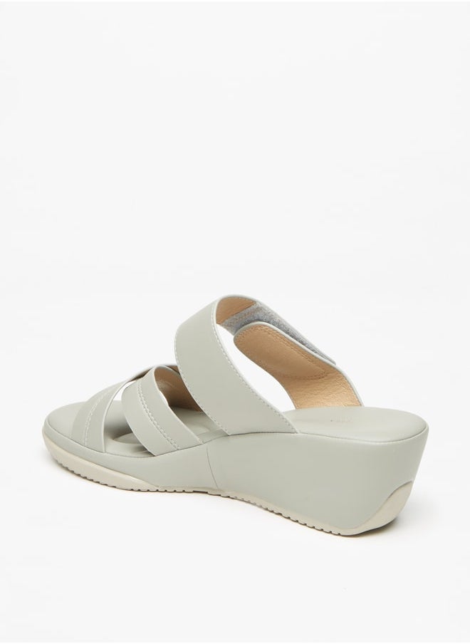 Flora Bella By Shoexpress - Women's Solid Cross Strap Sandals with Wedge Heels - Image 1