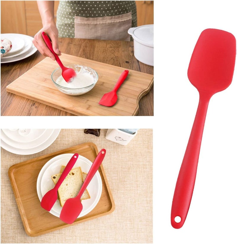 Baskety Silicone Spatula 3-Piece Set, High Heat-Resistant (UP to 480°F), Non-Stick Spatulas with Stainless Steel Core Mixing Cooking & Baking Red - Image 5