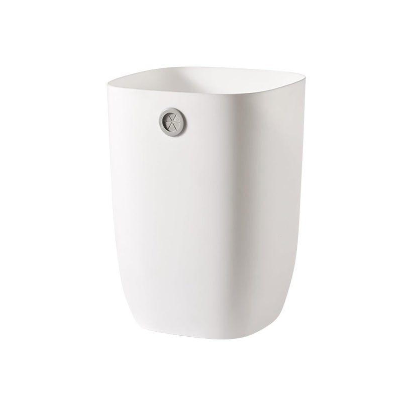 mingol Bathroom Trash Can, Plastic Rectangular Garbage Can with Trash Liner Holder for Bedroom, Living Room, Small Indoor Waste Basket, 7L, White - Image 1