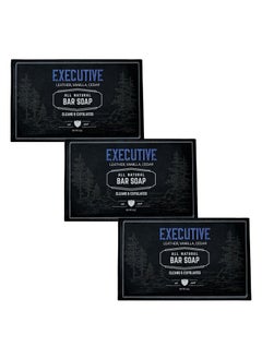 Live Bearded Live Bearded All-Natural Bar Soap for Men, 3-Pack of 5 oz - Made in the USA - Exfoliates and Moisturizes - Charcoal, Pumice, Shea Butter | Executive Scent - Cedar, Vanilla 