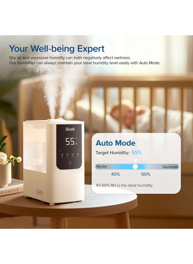 LEVOIT Humidifiers for Bedroom Home, Smart Warm and Cool Mist Air Humidifier for Large Room, Auto Customized Humidity, Fast Symptom Relief, Easy Top Fill, Essential Oil, Quiet, OasisMist4.5L, White - Image 5