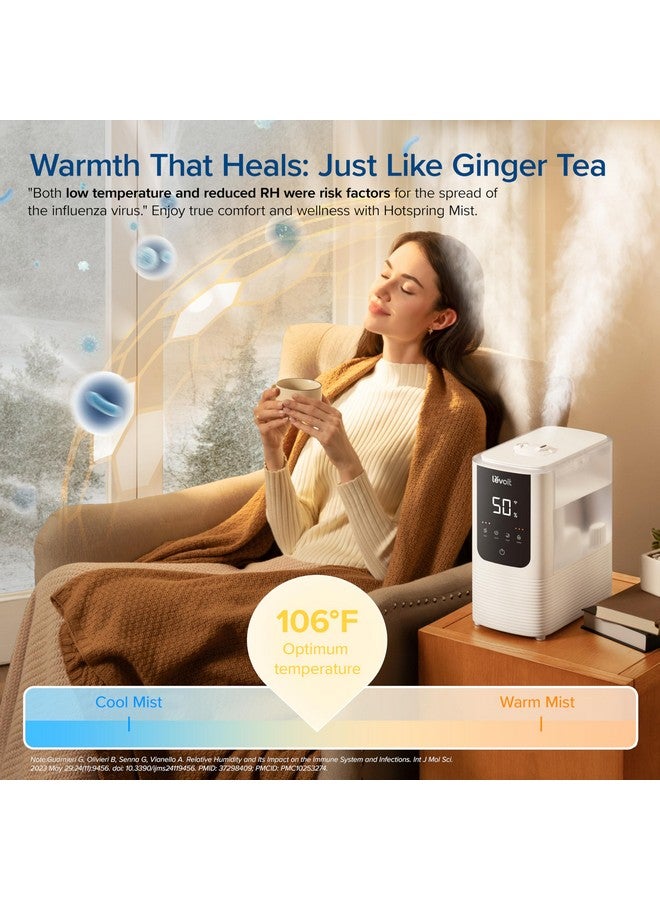 LEVOIT Humidifiers for Bedroom Home, Smart Warm and Cool Mist Air Humidifier for Large Room, Auto Customized Humidity, Fast Symptom Relief, Easy Top Fill, Essential Oil, Quiet, OasisMist4.5L, White - Image 4