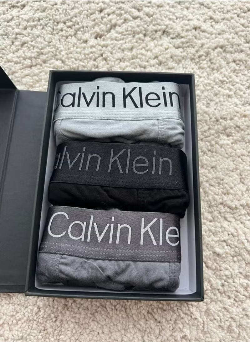 Calvin Klein Performance Cotton Men's Boxer Briefs 3-Pack Gift Box Comfortable Close Fit Everyday Wear Underwear - Image 2