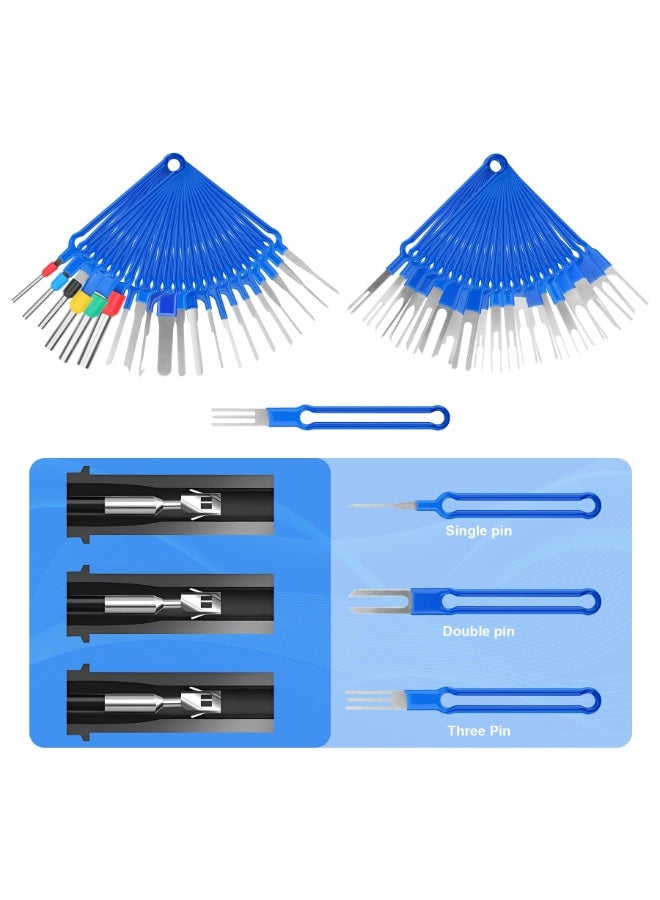 KOWVOWZ 41PCS Terminal Ejector Kit Metal Terminal Removal Tool Car Terminal Removal Tool Kit Connector Pin Removal Tool Kit for Removing Cable Connectors Disassembly Pin for Flat Round Plug Contacts - Image 4