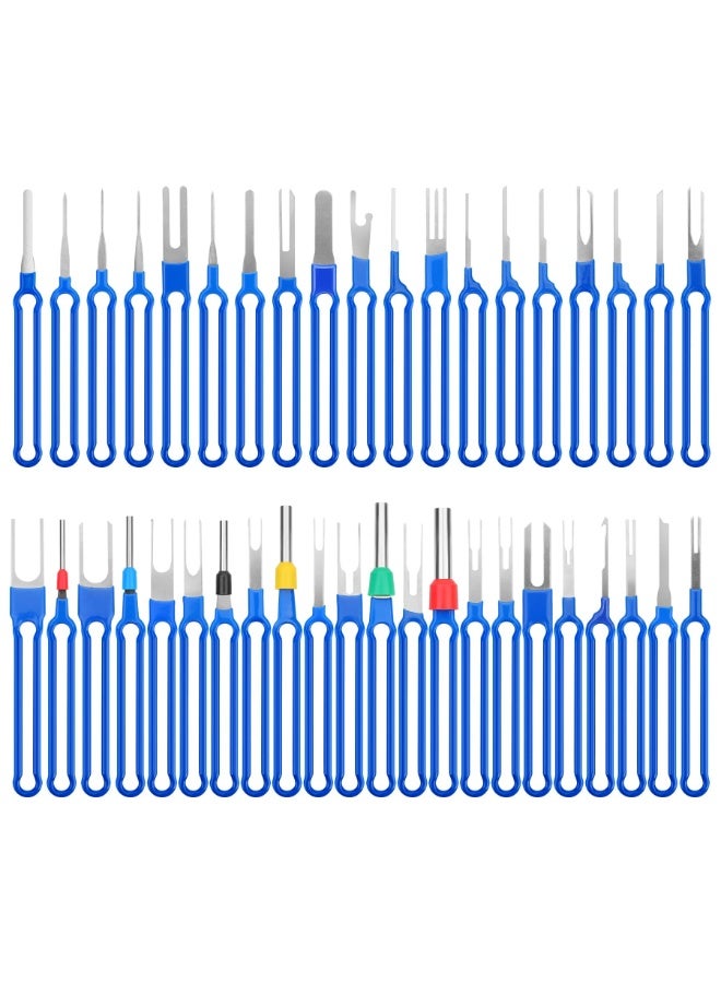 KOWVOWZ 41PCS Terminal Ejector Kit Metal Terminal Removal Tool Car Terminal Removal Tool Kit Connector Pin Removal Tool Kit for Removing Cable Connectors Disassembly Pin for Flat Round Plug Contacts - Image 3