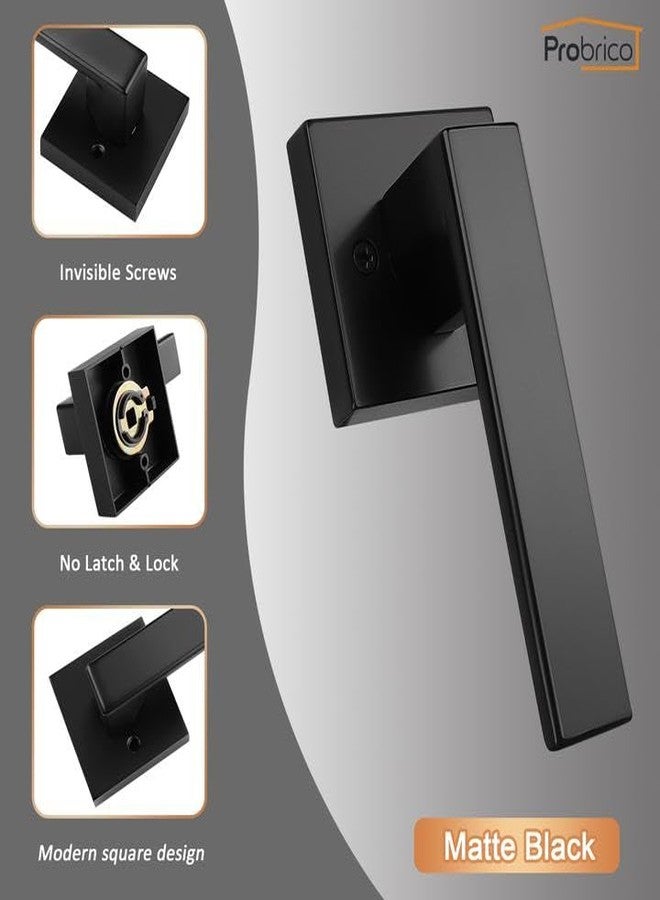 Probrico 4 Pack Black Dummy Door Levers Dummy Door Handles Heavy Duty Interior Door Levers Modern Non-Turning Door Hardware for French Door - Image 4