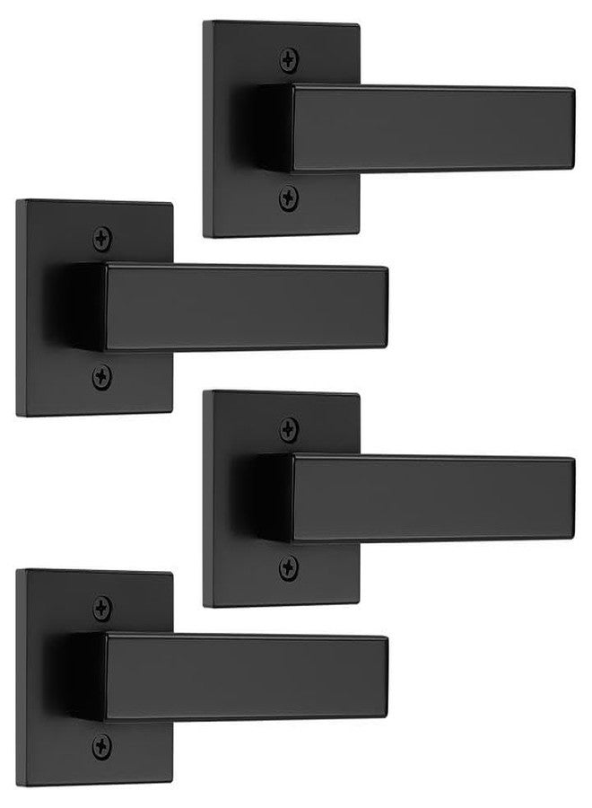 Probrico 4 Pack Black Dummy Door Levers Dummy Door Handles Heavy Duty Interior Door Levers Modern Non-Turning Door Hardware for French Door - Image 1