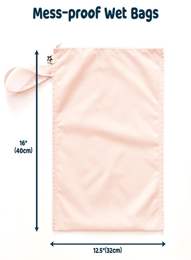 Tiny Twinkle Mess-Proof Wet Bags 2 Pack Waterproof and Washable Bag for Travel Storage, Stroller, Daycare, Baby Diapers, Yoga, Beach, Pool, Wet Toddler Swimsuits, Rose Burgundy, 2 Pack, Classic - Image 3