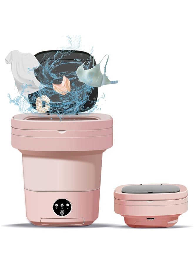 Portable Washing Machine, Mini Washer, 11 L Large Capacity Foldable Washer, Deep cleaning of Underwear, Baby Clothes and Other Small Clothes, Suitable for Apartments, Dormitories, Pink - Image 1