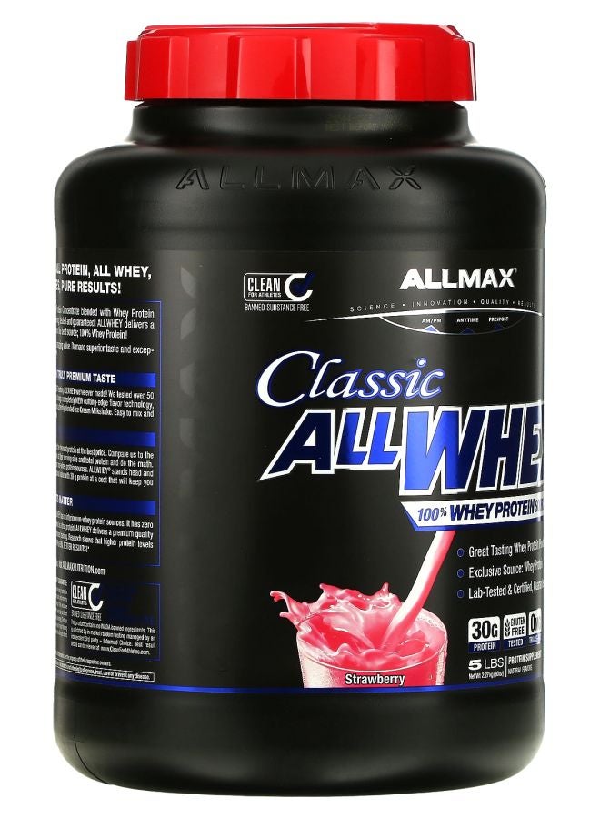 Allmax CLASSIC ALLWHEY® 100% Whey Protein Strawberry 5 lbs (2.27 kg) - Image 2