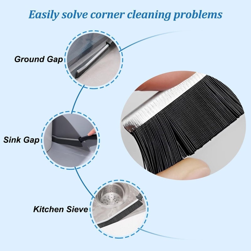 RBGIIT Small Gap Cleaning Brush Hard Bristle Gap Brush for Cleaning Multipurpose Crevice Cleaning Dead Corners of Bathroom Kitchen Tiles MultiFunctional Window Slots Black 1 - Image 5