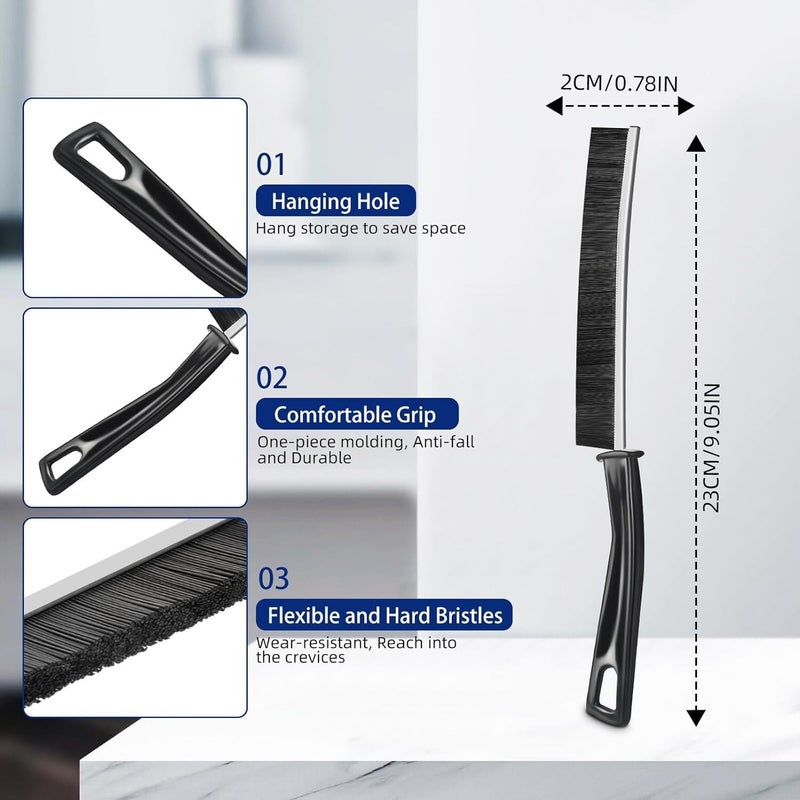 RBGIIT Small Gap Cleaning Brush Hard Bristle Gap Brush for Cleaning Multipurpose Crevice Cleaning Dead Corners of Bathroom Kitchen Tiles MultiFunctional Window Slots Black 1 - Image 4