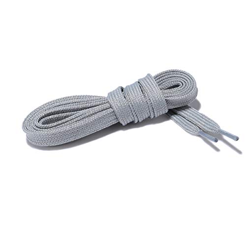Curtual Wide Flat Athletic Shoelaces with Wide Shoelaces Flat Shoe Laces [2 Pairs] [6 Color][8 Size] for Sneakers and Shoes (30" inches (76 cm), Gray) - Image 3