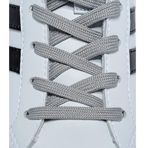 Curtual Wide Flat Athletic Shoelaces with Wide Shoelaces Flat Shoe Laces [2 Pairs] [6 Color][8 Size] for Sneakers and Shoes (30" inches (76 cm), Gray) - Image 5