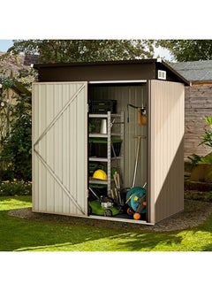 Anovara Anovara Outdoor Storage Shed Garden Metal Shed 155(L) X 92(W) X 180(H) cm 2300L Shed with Lockable Door for Storage Garden Tools, Bicycles, Patio Cushions (5x3 FT)  - Image 2