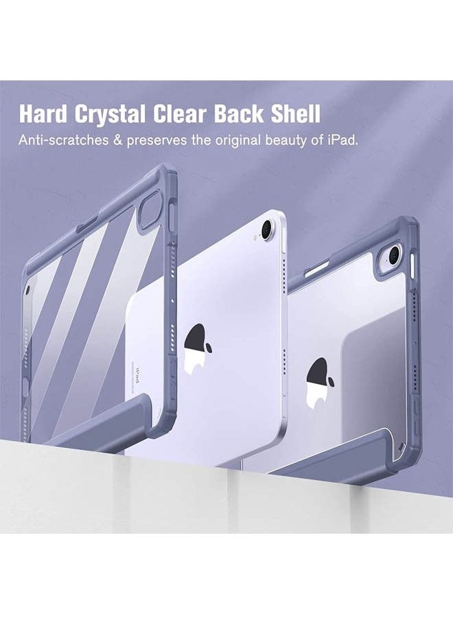 Hybrid Slim Case for iPad Mini 7 (A17 Pro) 2024 / iPad Mini 6 2021, [Built-in Pencil Holder] Shockproof Cover Clear Transparent Back Shell for iPad Mini 7th/6th Generation 8.3"