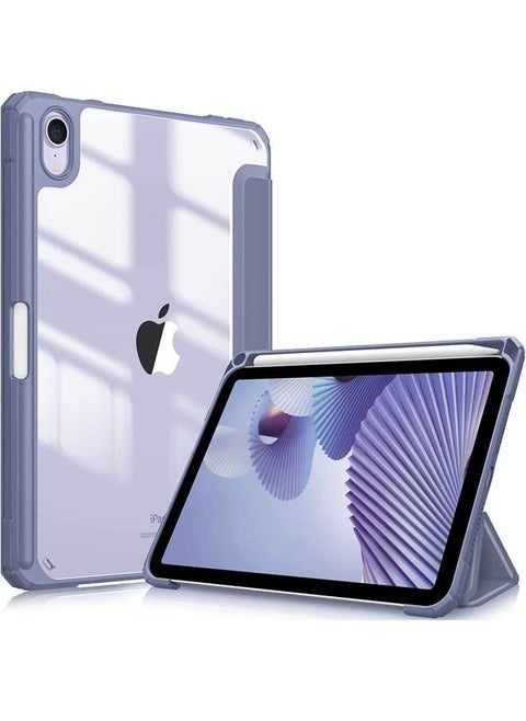 Hybrid Slim Case for iPad Mini 7 (A17 Pro) 2024 / iPad Mini 6 2021, [Built-in Pencil Holder] Shockproof Cover Clear Transparent Back Shell for iPad Mini 7th/6th Generation 8.3"