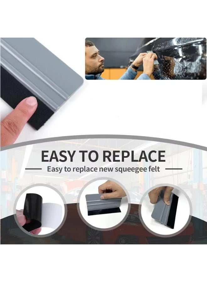 5PCS 15cm Plastic Squeegee with Felt Edge for Car Vinyl Wrap, Decal Application & Wallpaper Smoothing - Image 2