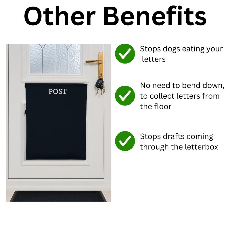 HowseHold Post Catcher Bag For Mail Slots  Letter Boxes [Grey] No Tools Or Screws Needed No Bending Down  Stops Dog Eating Mail (Grey) - Image 4
