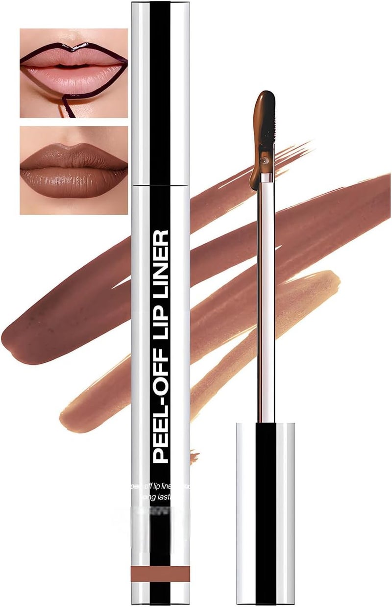 Lip Stain Peel Off Long Lasting Waterproof Lip Liner with Rich AntiSmudge Formula Highly Pigmented Matte Tattoo Tint Easy Peel Reveal Liquid Lipstick Smooth Natural Gloss Finish Coffee Brown
