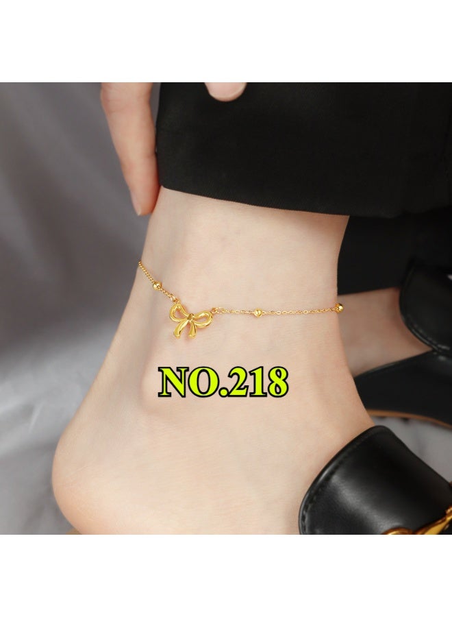 يوكانبي خلخال نسائي بطبقتين وقلب مزدوج مطلي بالذهب عيار 18 – تصميم من الفولاذ المقاوم للصدأ بوجهين - Image 3