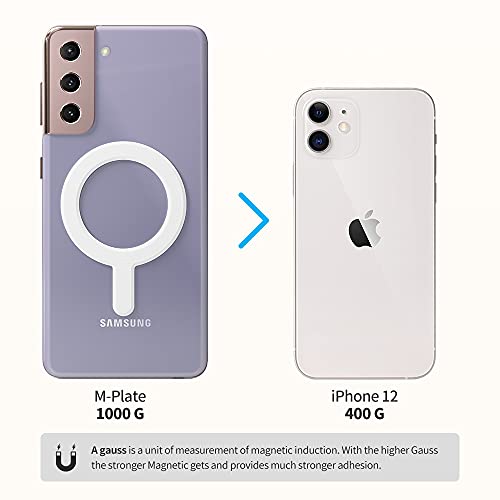 Sinjimoru for MagSafe Sticker, Magnetic Ring for Phone Case, Adaptor for MagSafe Magnet, 1000g Magnet Strength, Wireless Charging, M-Plate White - Image 3