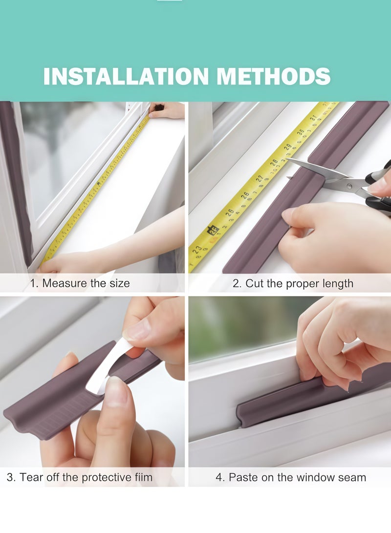XiuWoo Self Adhesive Window Gap Sealing Strip, Windproof Window Seal Strip Window Weather Stripping Door Seal Strip, Window Draft Stopper Gap Filler for Sliding Doors, Windows, Wardrobes,Soundproof Pest-proof Windproof Dust Proof, SoundProof Winter Insulation, Door Seal Strip, Sliding window weatherproof strips(Brown 2M) - Image 5