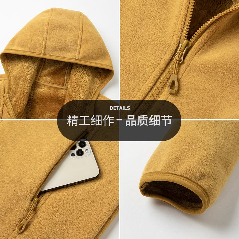 Double-Sided Fleece Jacket, Ollie Fleece Coat, Polar Fleece Lining, Couple Style, Lamb Fleece, Warm, Soft, Trendy Top - Image 3