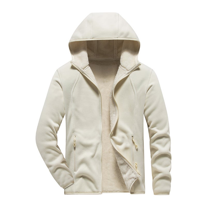 Double-Sided Fleece Jacket, Ollie Fleece Coat, Polar Fleece Lining, Couple Style, Lamb Fleece, Warm, Soft, Trendy Top - Image 1