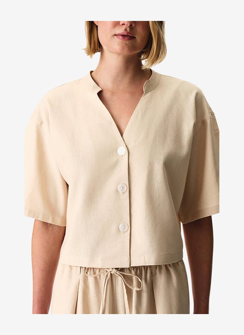 Penti Women Alice Pastel Beige Shirt - Image 3