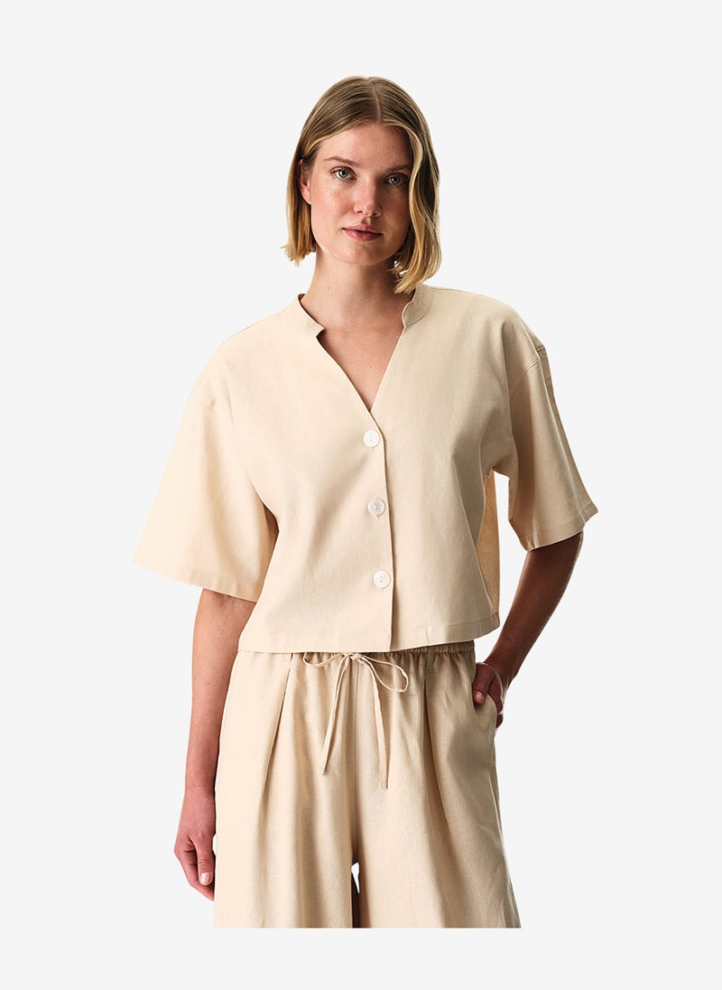 Penti Women Alice Pastel Beige Shirt - Image 1