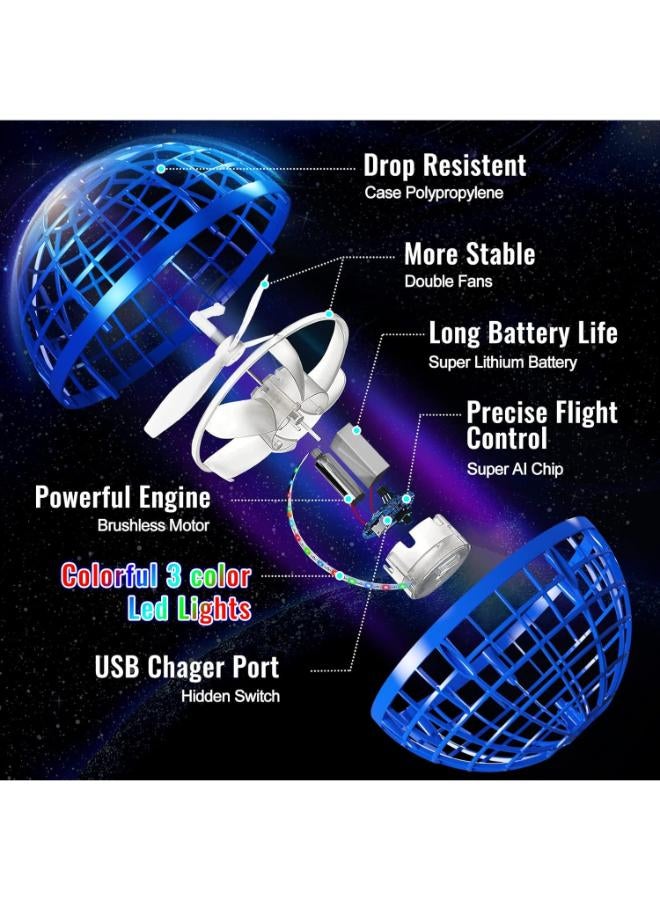 2025 Flying Bal l Orb Toys,360° Hover Ball Boomerang Flyin g Orb,UFO Smart Sensor Flying Ball,Magic Flying Bal l Boys Girls Toys, Kids Gifts,Aged 6 7 8 9 10 11 12 Year(Blue) - Image 2