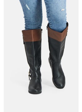 Karen Scott Women Deliiee2 Wide Calf Knee Length Boots, Black and Brown  - Image 1