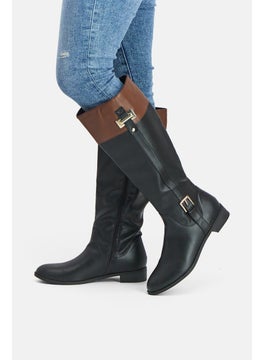 Karen Scott Women Deliiee2 Wide Calf Knee Length Boots, Black and Brown  - Image 2