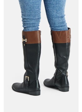 Karen Scott Women Deliiee2 Wide Calf Knee Length Boots, Black and Brown  - Image 3
